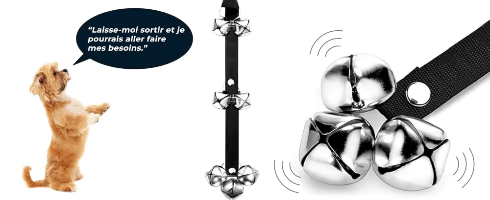 Culacos Pet Training Doorbell Adjustable - Interaction Dog Doorbell Dog Bells Black - Verstellbare Hundetraining Glocke