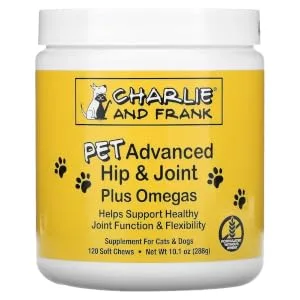 Charlie & Frank Pet Advanced Hip & Joint Plus Omegas For Cats & Dogs 120 Soft Chews - Advanced Hip Joint Plus Omegas