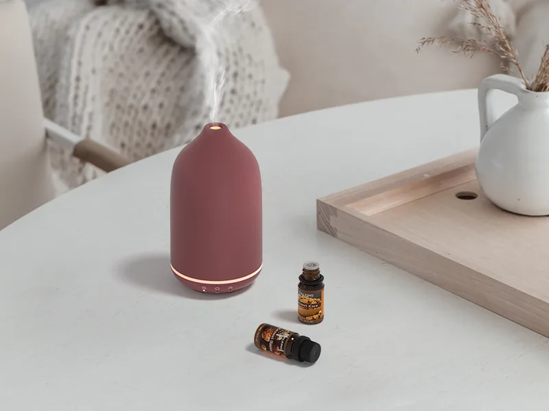 Salking aroma diffuser red ceramic diffuser for essential oils BPA-free aromatherapy diffuser with adjustable fog mode automatic power-off fragrance for at home office yoga 150ml - product information 6
