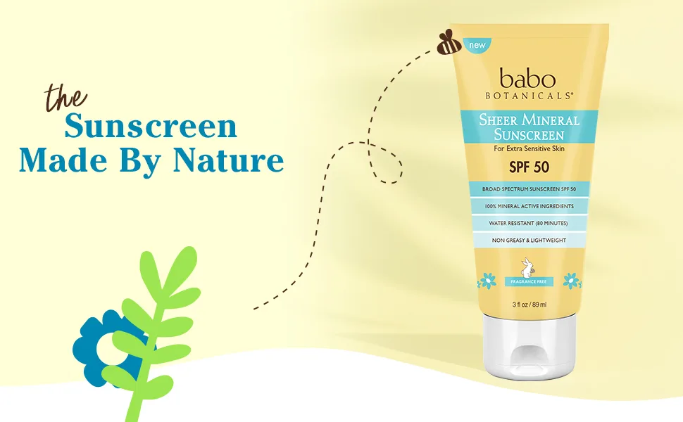 Babo Botanicals Sheer Mineral Sunscreen SPF 50 Fragrance Free 3 fl oz (89 ml) - sun spray