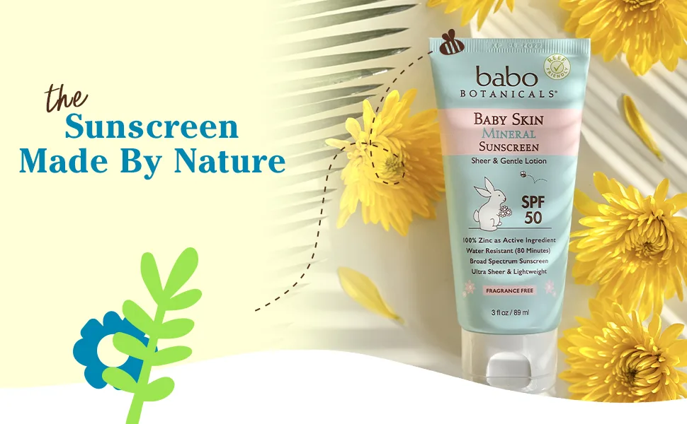 Babo Botanicals Baby Skin Mineral Sunscreen Lotion SPF 50 3 fl oz (89 ml) - babo