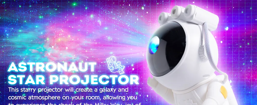 LED astronaut starry sky Projector Spaceman Galaxy Star Nachlicht Planarium with timer remote control Bedroom ceiling projection lamp Gift for children and adults white - Astronaut Projektor
