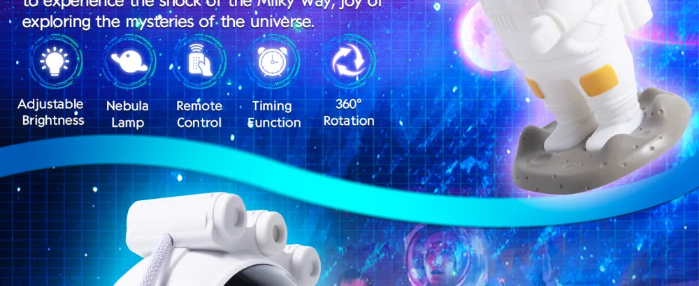 LED astronaut starry sky Projector Spaceman Galaxy Star Nachlicht Planarium with timer remote control Bedroom ceiling projection lamp Gift for children and adults white - nachthimmel projektor