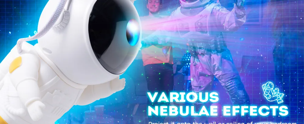 LED astronaut starry sky Projector Spaceman Galaxy Star Nachlicht Planarium with timer remote control Bedroom ceiling projection lamp Gift for children and adults white - sternenhimmel projektor kinder