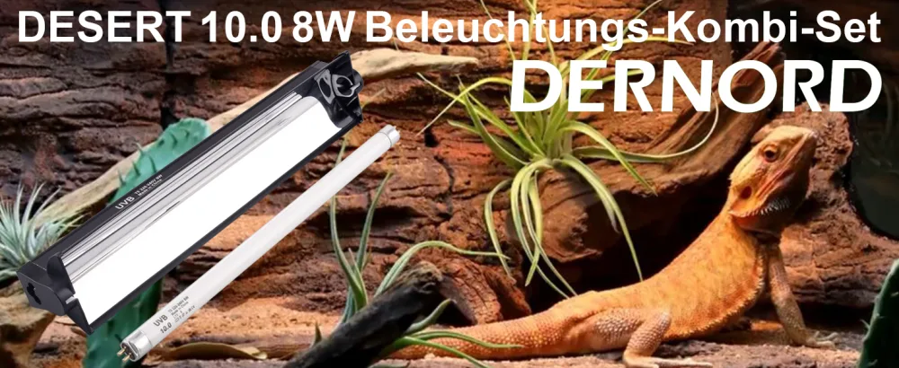 DERNORD T5 UVB Reptile Light Combo Kit Uvb Bulb Reptile Accessories for Bearded Dragon Turtle 10.0 8W 12Inch 8W 10.0 - terrarium lampe