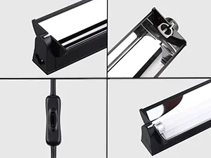 DERNORD T5 UVB Reptile Light Fixture 10.0 24W T5 Socket Terrarium Lighting Lamp Turtle Combo Kit 22Inch 24W 10.0 - uv lamp
