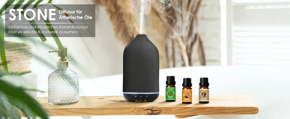 Salcing aroma diffuser black ceramic diffuser for essential oils BPA-free aromatherapy diffuser with adjustable fog mode automatic power-off fragrance for at home office yoga 150ml - product information 5