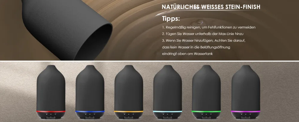 Salcing aroma diffuser black ceramic diffuser for essential oils BPA-free aromatherapy diffuser with adjustable fog mode automatic power-off fragrance for at home office yoga 150ml - product information 6