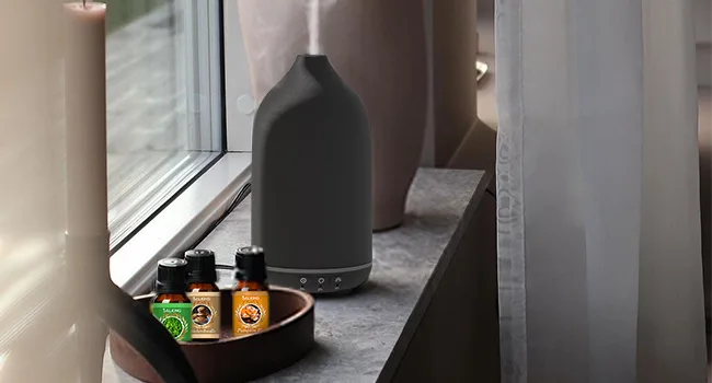 Salcing aroma diffuser black ceramic diffuser for essential oils BPA-free aromatherapy diffuser with adjustable fog mode automatic power-off fragrance for at home office yoga 150ml - product information 7