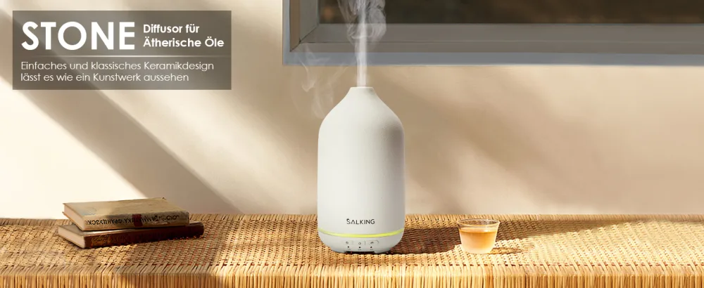 Lalking aroma diffuser white ceramic diffuser for essential oils bpa-free aromatherapy diffuser with adjustable fog mode automatic power-off fragrance for at home office yoga 150ml - product information 5