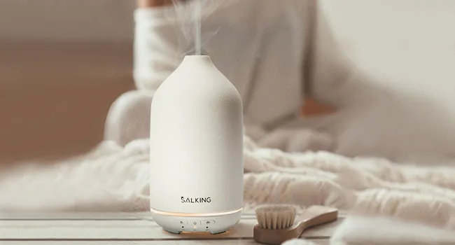 Lalking aroma diffuser white ceramic diffuser for essential oils bpa-free aromatherapy diffuser with adjustable fog mode automatic power-off fragrance for at home office yoga 150ml - product information 8