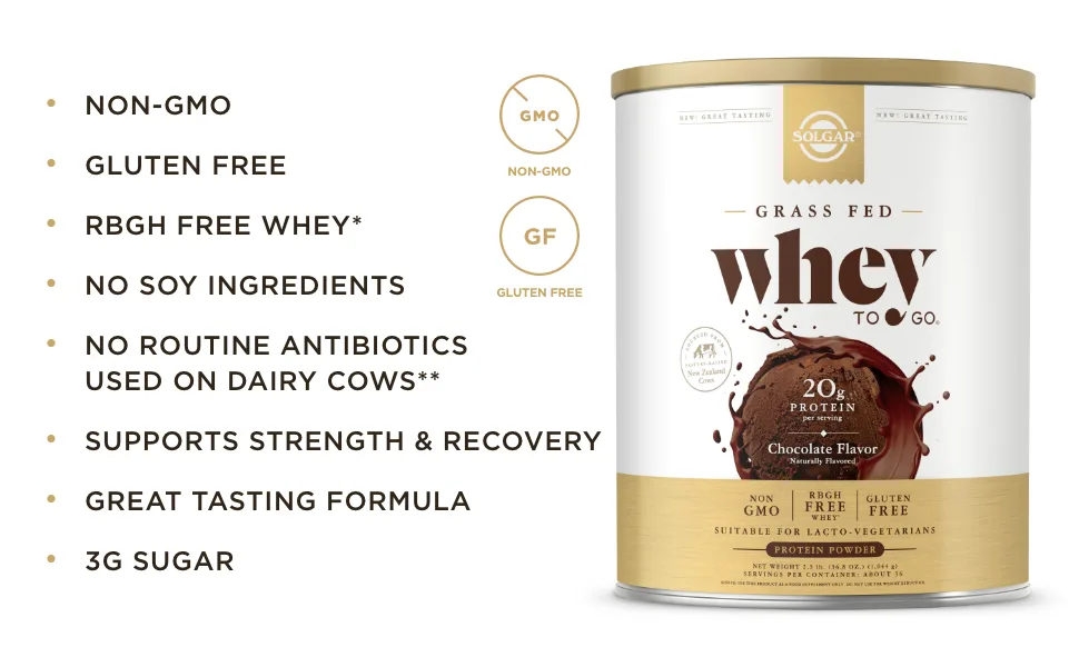 Solgar Whey To Go Whey Protein Powder Chocolate 33 oz (936 g) - Allergen Information