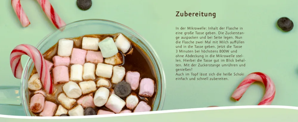 DIY hot chocolate chocolate sweet drinking chocolate in a glass with 45 gr chocolate drops mini-marshmallows and a candy rod warm cocoa hot chocolate - heiße schokolade zum verschenken süßigkeiten-geschenk weihnachtsgeschenke-kleinigkeiten