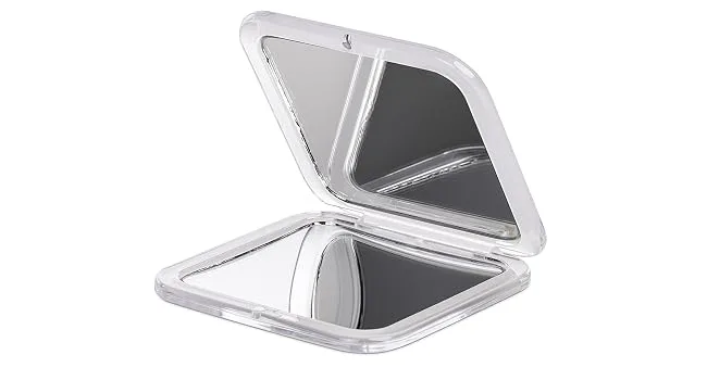 REMOS pocket mirror foldable square with 7x magnification for travel white 7x white - 9637