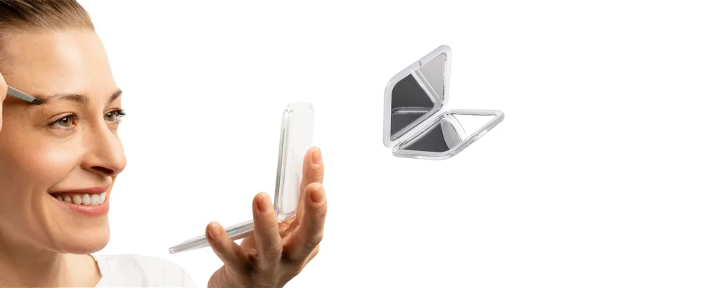 REMOS pocket mirror foldable square with 7x magnification for travel white 7x white - 9637