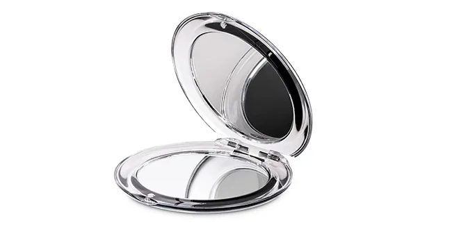 REMOS folding pocket mirror with 7x magnification for travel black - 9631