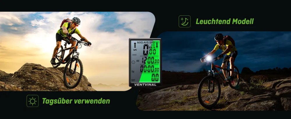 Ventvinal bicycle computer wirelessly multifunctional for waterproof bicycle axis wireless cycle fashion backlight automatic storage bicycle speedometer children high -resolution screen 31 FKT IP65 bike computer - B0CMHFJ45F - PC5
