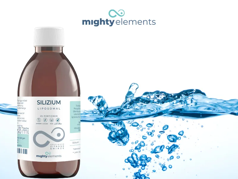 Mighty Elements Liposomal Silicon 200mg liquid great taste vegan very high bioavailability 250 ml glass bottle - Silizium 1