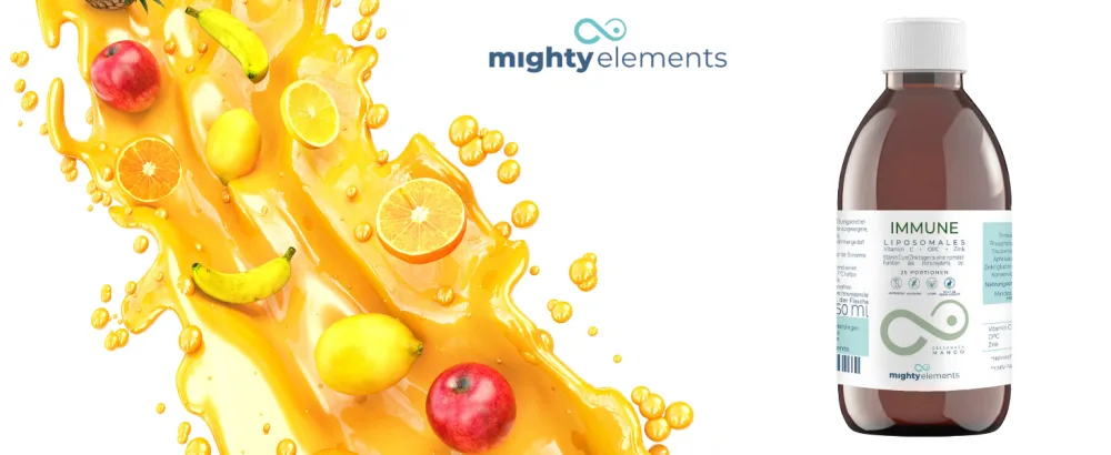Mighty Elements Liposomal Nattokinase 200 mg 22 000 FU/g 250ml liquid 25 servings vegan high bioavailability high dosage - Immune Banner