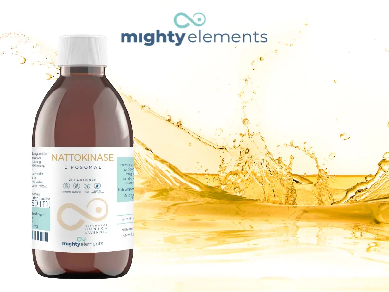 Mighty Elements Liposomal Nattokinase 200 mg 22 000 FU/g 250ml liquid 25 servings vegan high bioavailability high dosage - nattokinase saft