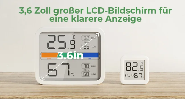 Liorque digital thermometer inside Hygrometer Digital Thermo-Hygrometer with magnet min/max- records room thermometer including battery white 1 - Digitales Thermometer