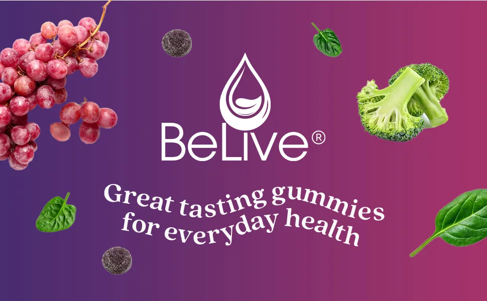 BeLive Iron Gummies - Grape - 60 GUMMIES - BeLive has great tasting gummies for everyday health
