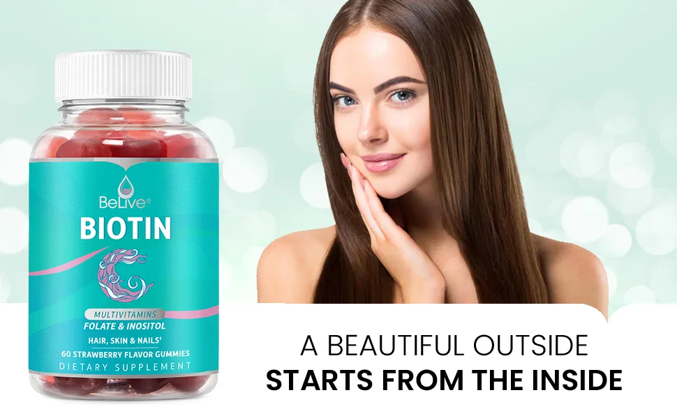 BeLive Biotin Gummies with Hair MultiVitamins - 60 Gummies - product information 1