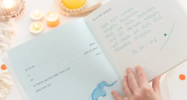 Guest book for baptism - Noah's Ark - baptism book - baptism album - for girls and boys - baptism gift - arche noah gästebuch