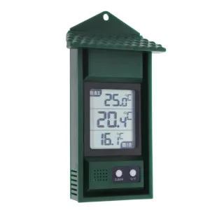 Digital min Max thermometer with recording - measure the maximum and minimal temperature greenhouse thermometer garden accessories wall to assemble minimum maximum thermometer - Gewächshausthermometer - IN-128