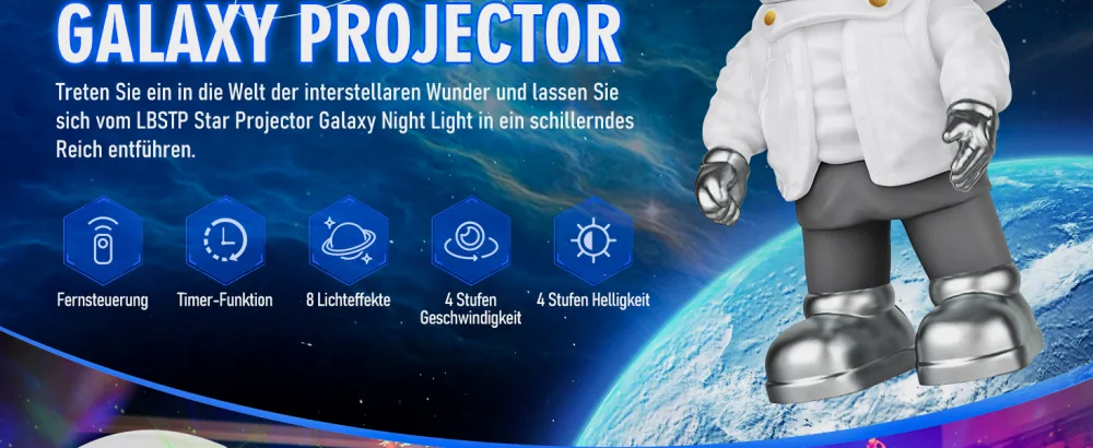 LStP starry sky projector LED Astronaut Galaxy - Star Galaxy Projector with remote control & timer Spacebuddy Projector Star projector real starry sky Perfect Gift For children adults - led projektor sternenhimmel