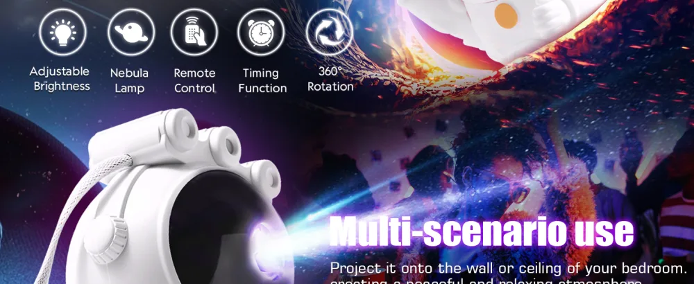 LED starry sky projector astronaut starry sky projector galaxy night light planetarium projector with timer remote control bedroom ceiling projection lamp gift for children and adults white - Astronaut Sternenhimmel Projektor Galaxy Nachtlicht