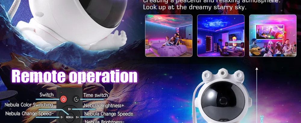 LED starry sky projector astronaut starry sky projector galaxy night light planetarium projector with timer remote control bedroom ceiling projection lamp gift for children and adults white - Astronaut Sternenhimmel Projektor Galaxy Nachtlicht