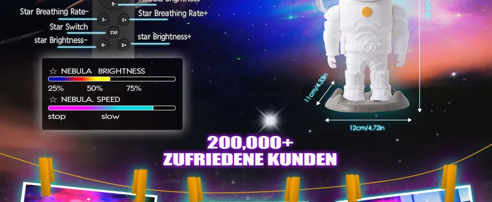 LED starry sky projector astronaut starry sky projector galaxy night light planetarium projector with timer remote control bedroom ceiling projection lamp gift for children and adults white - Sternenhimmel Projektor