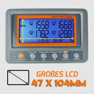 4-channel K type thermometer SD card data logger thermocouple temperature + 2 bead type K thermocouple probe (Main Unit A0188598) - Thermoelement