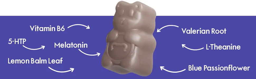 SugarbearPro Sleep Aid Gummies for Adults with Melatonin 4mg, Magnesium, L-Theanine, 5 HTP, B6, Valerian Root, Lemon Balm - Vegan Chewable Sleep Supplement, Sleep Vitamins (3 Month Supply) - vitaminas para caida de cabello vitaminas para crecer el pelo  vitaminas para pelo lemme vitamins