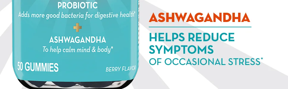 Align Probiotic Digestive De-stress with Ashwagandha - 50 Gummies - Probiotic, Gummies