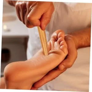 CLISPEED 2 x Wooden Acupressure Stick for Foot Massage Pen Light Brown 11x2.5x2.5cm - 6 EU: