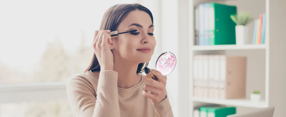 Mlysnd pocket mirror 2 pieces pocket mirror foldable mini make -up mirror portable pocket mirror small double -sided round square (pink gold) - product information 1