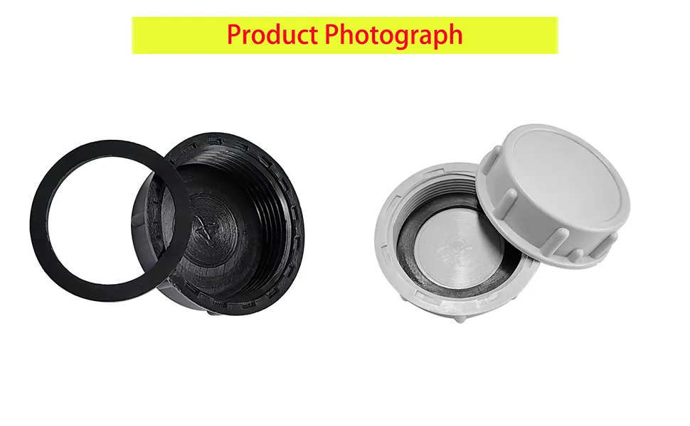 Qrity 2 pieces of kitchen sink drain pipe locking cap inner thread 39mm pipe cap for sealing compounds and piping black leakap-39mm - Blindkappen