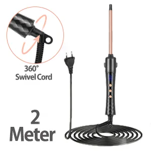 Lockenstab Small curls Haglater Mini Lockenstab 9mm 80-230 Ceramic curling iron 40s Fast heating temperature adjustable with glove - 2 Meter 360°Swivel Cord
