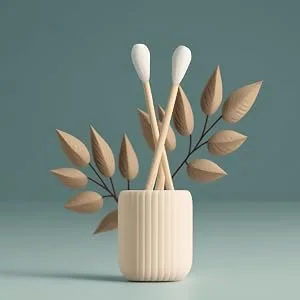 Cotton Swabs 100 Candore Stronger Bamboo Stick Soft Cotton Head Biodegradable - coton fioc