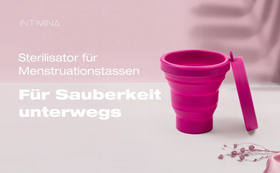 Intimina Sterilizer for Menstrual Cup Folding container for sterile menstrual cups on the go Menstrual Cup - menstruationstasse sterilisator sterilisationsbecher menstruationstasse