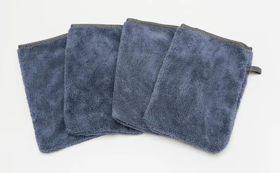 YSN Home Collection - Fluffy microfiber wash gloves washcloths 16x21cm - 8 pieces - grey - Handschue