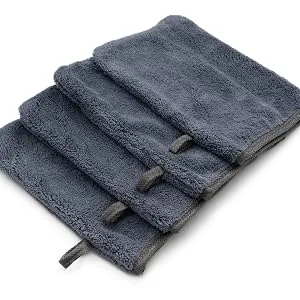 YSN Home Collection - Fluffy microfiber wash gloves washcloths 16x21cm - 8 pieces - grey - Wasch