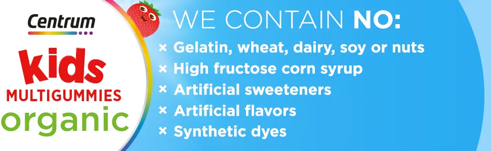 Centrum Kids' Organic Multigummies - 90 Gummies - Centrum Organic Gummy Kids 90ct.