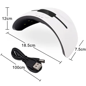 LKE UV lamp for gel nails 36W nail dryer with portable USB charging function 30/60/90s timing function LCD display and infrared sensor LED nail lamp is suitable for all gels - Größe