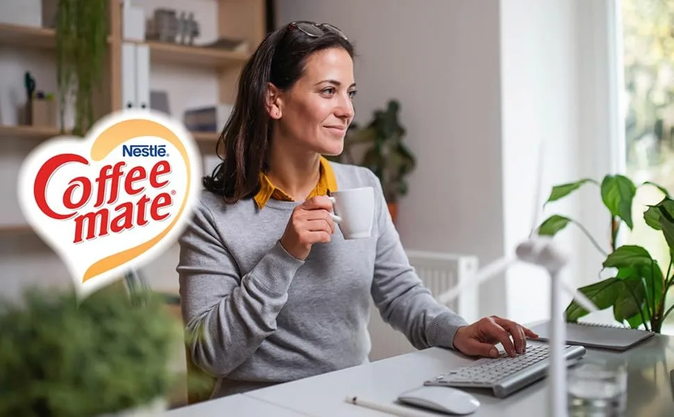 Coffee Mate Creamer 4 Flavor includes Original French Vanilla Hazelnut Italian Sweet Crème - 100 Count - header