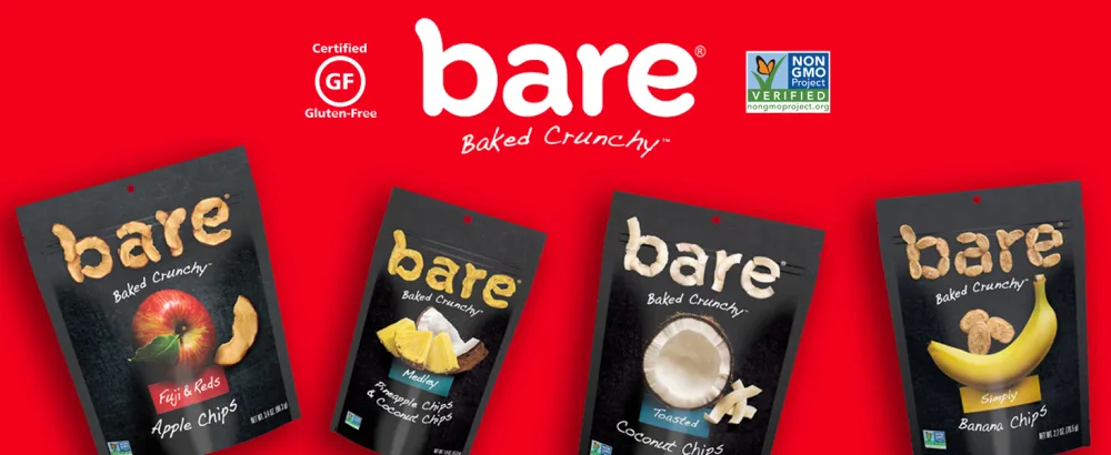 Bare Baked Crunchy Apple Chips Granny Smith - 6 Bag - bare snacks fruit chips