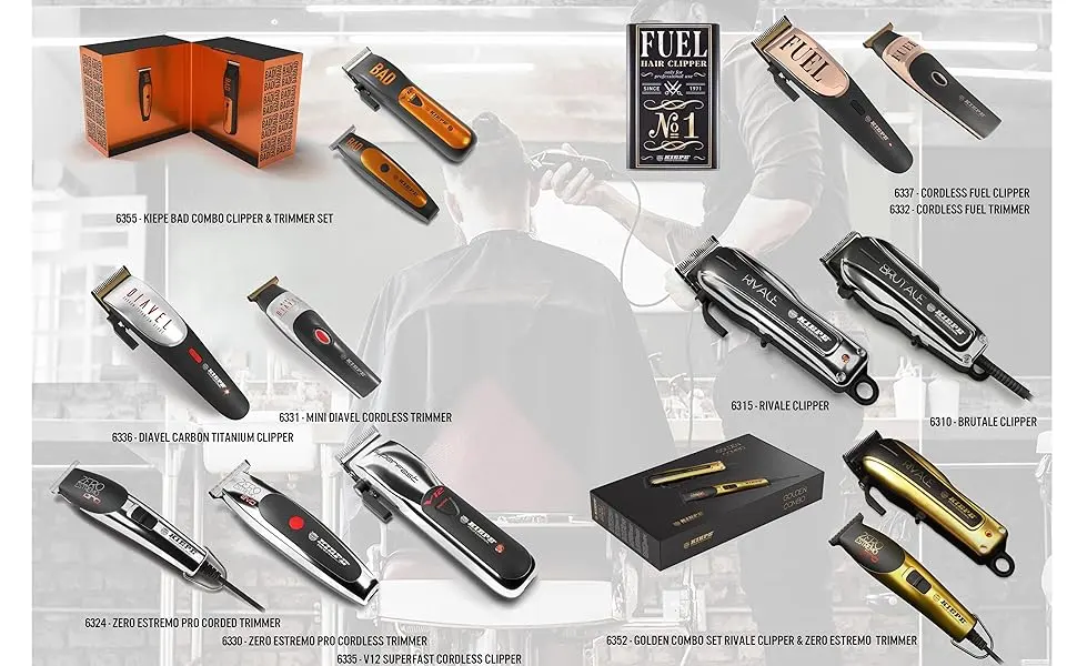 Professional Hair Clipper Bath Combo Set - Kiepe Italia Black/Orange - product information 7