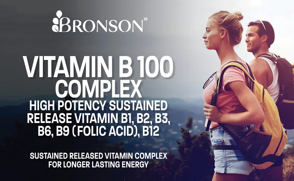 Bronson Vitamin B 100 Complex High Potency Sustained Release - 250 Tablets - Vitamin B 100 Complex